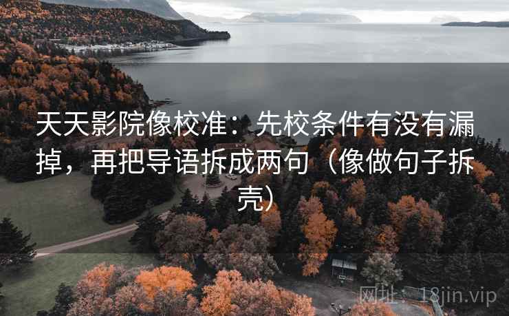 天天影院像校准：先校条件有没有漏掉，再把导语拆成两句（像做句子拆壳）